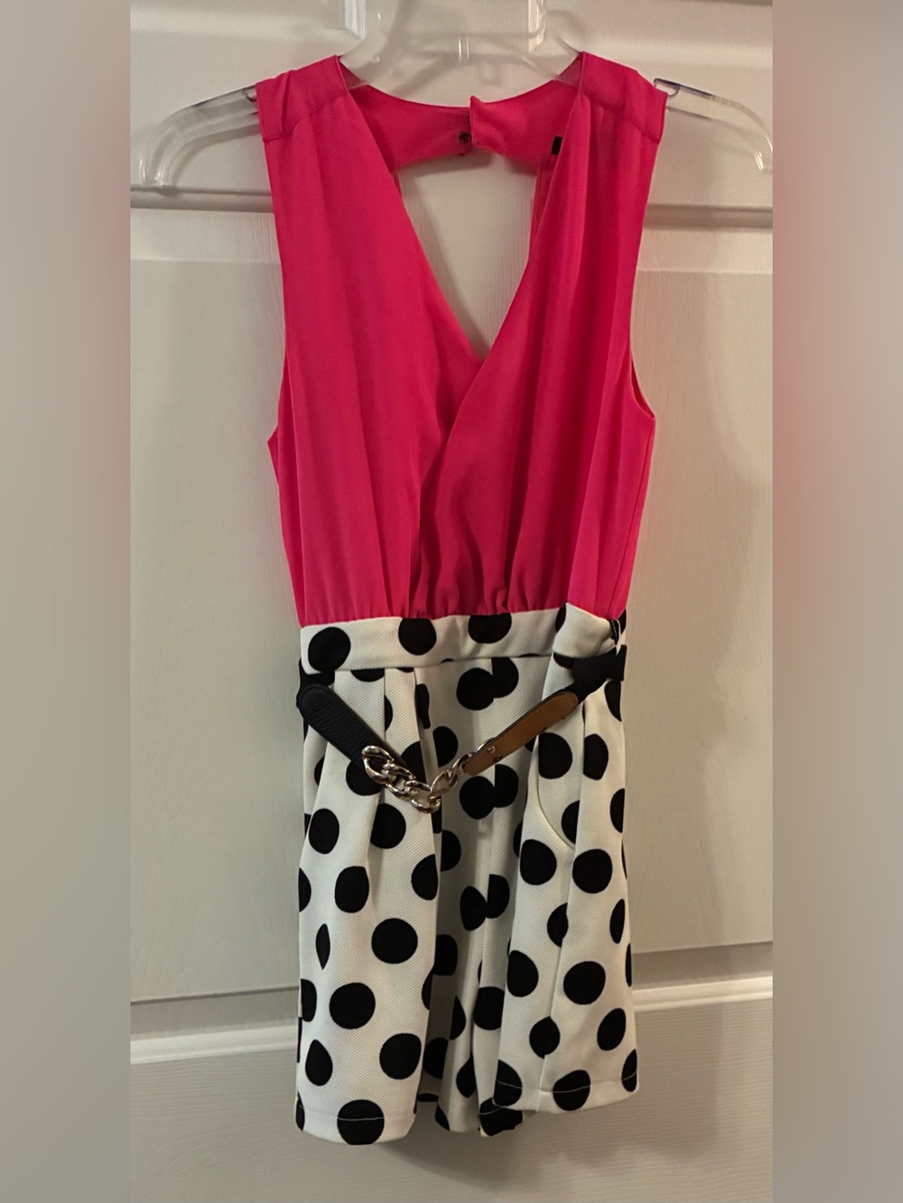Hot Pink Polka Dot Jumpsuit